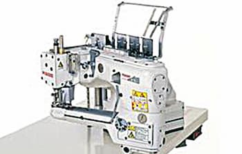 Feed-off-the-arm, cylinder bed, 4-needle interlock stitch machines for flat seaming